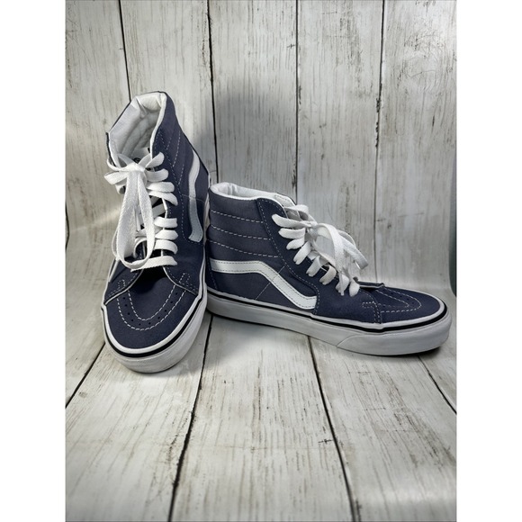 Vans SK8 Hi High Top Skate Shoes  Blue Gray Suede Sneakers‎ Womens 3.5 men's 5 - Picture 1 of 15